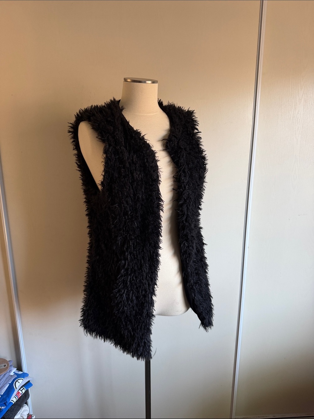 Black Faux Fur Vest
